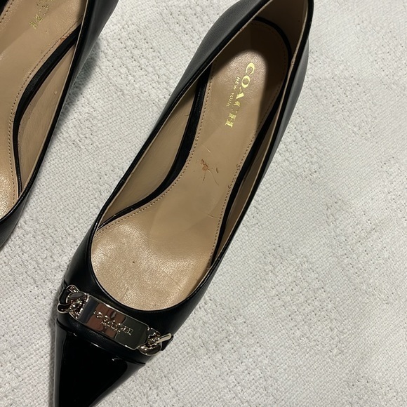 Coach heels pumps kitten heel black Bowery gold‎ hardware - Picture 5 of 16